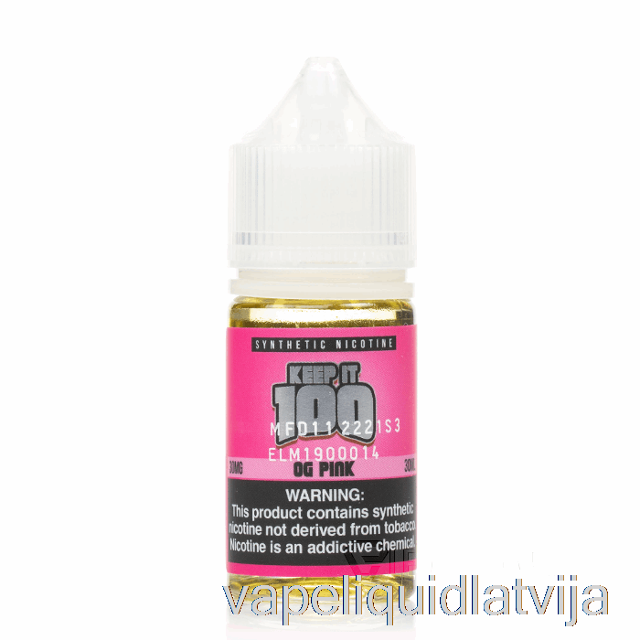 Og Rozā Sāļi - Paturiet To 100 - 30 Ml 30 Mg Vape šķidruma